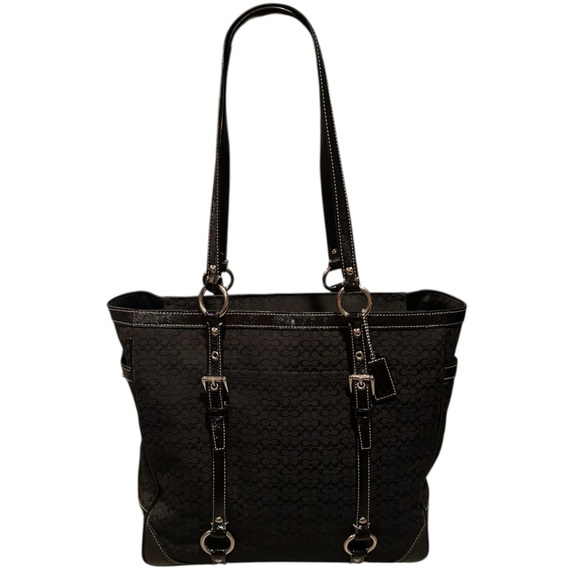 Coach Signature Gallery Jacquard Black Tote NWOT